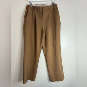 Calvin Klein Dark Tan Wide Leg pleated Pants with pockets  in size 12